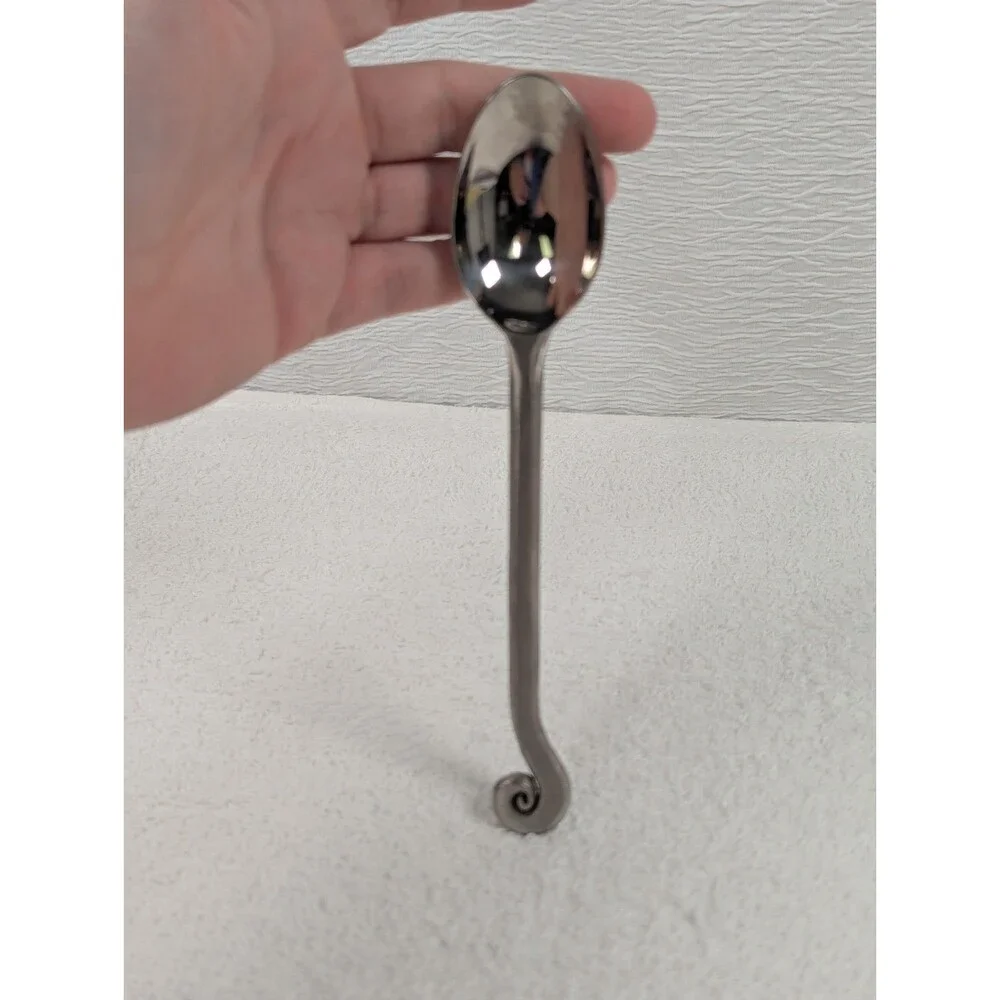 Pier 1 Imports - LILY - Fork  & Spoon & Knife - Swirl Scroll Stainless - 5 Piece